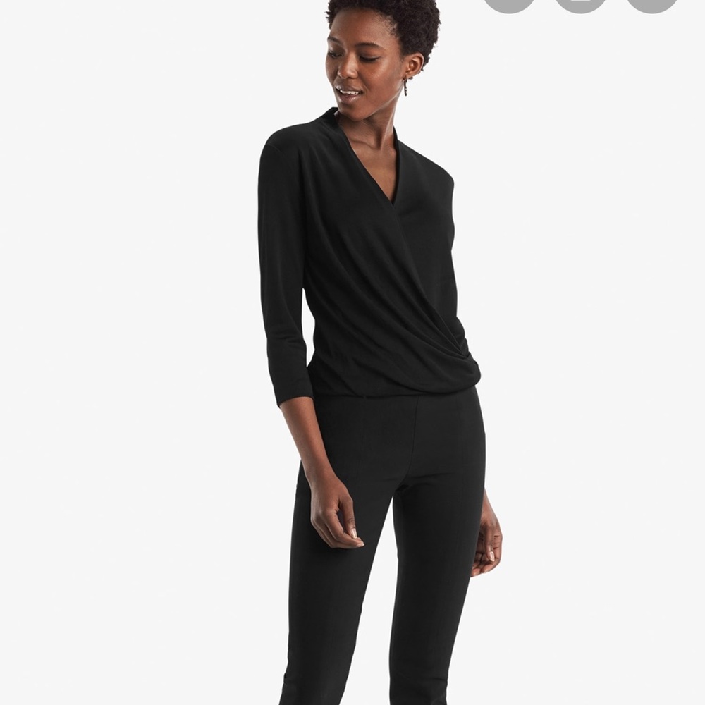 MM Lafleur Black Wrap Blouse